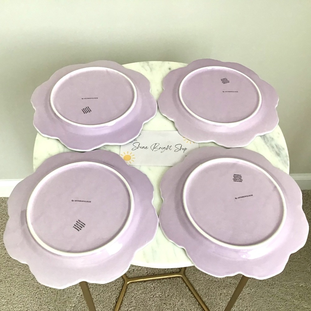 Anthropologie Set of Four Handpainted Glazed Stoneware Plates New In Box NWT - Picture 8 of 10